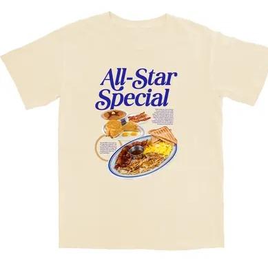 All-Star Breakfast Unisex T-Shirt All Sizes Collar Cotton Fabric Fit