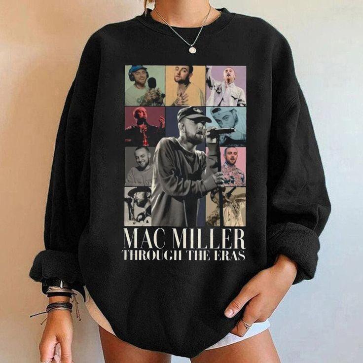 Retro Macc Miller Through The Eras Sweatshirt, Macc Miller Self Care Macc Swimming Album, Rap Hip Hop Merch, For Fan