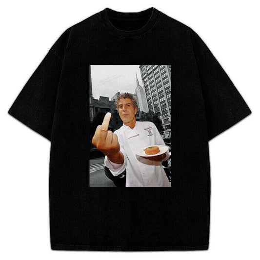 Hot Anthony Bourdain Middle Finger T Shirt All Size