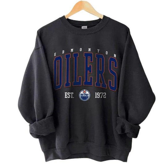 Edmonton Crewneck, Vintage Style Edmonton Sweatshirt, Edmonton Sweatshirt, College Sweatshirt, Hockeys Fan Gifts, Hockeys Crewneck