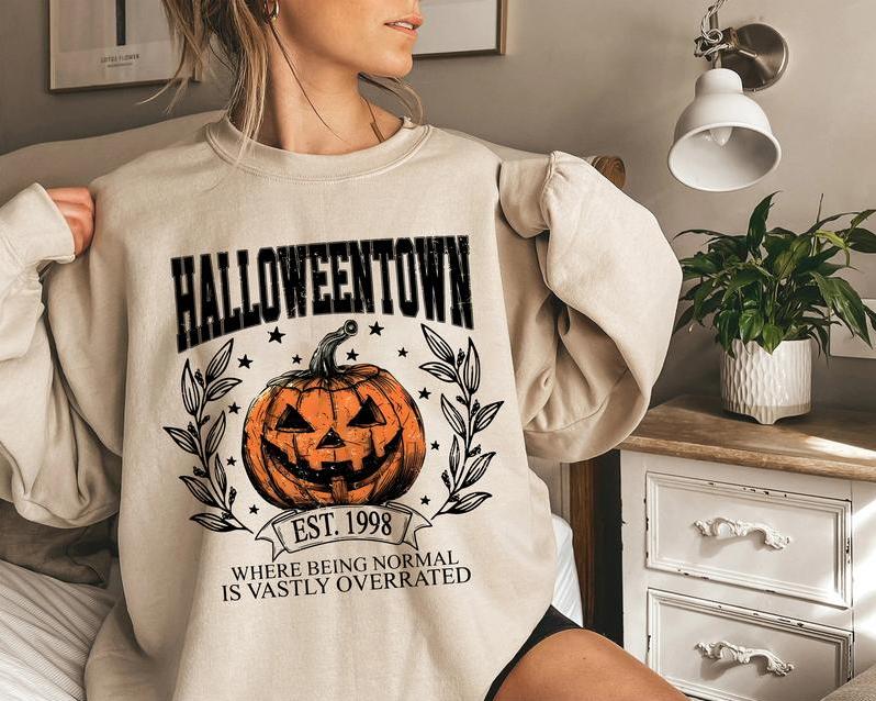 Halloweentown University Shirt - Sweatshirt - Hoodie, Halloween Town Est 1998 Sweatshirt, Fall Sweatshirt, Vintage Pumpkin Shirt, Women Halloween Swea