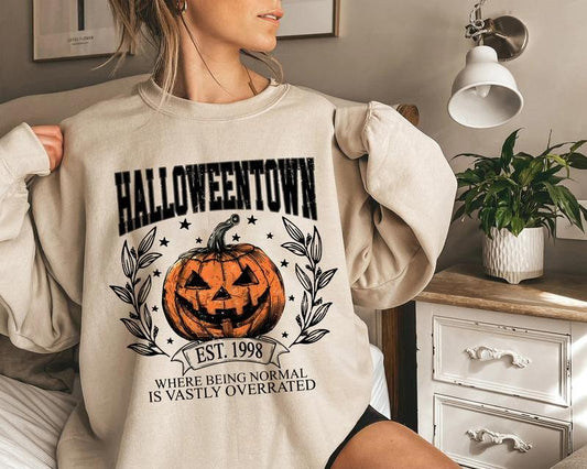 Halloweentown University Shirt - Sweatshirt - Hoodie, Halloween Town Est 1998 Sweatshirt, Fall Sweatshirt, Vintage Pumpkin Shirt, Women Halloween Swea