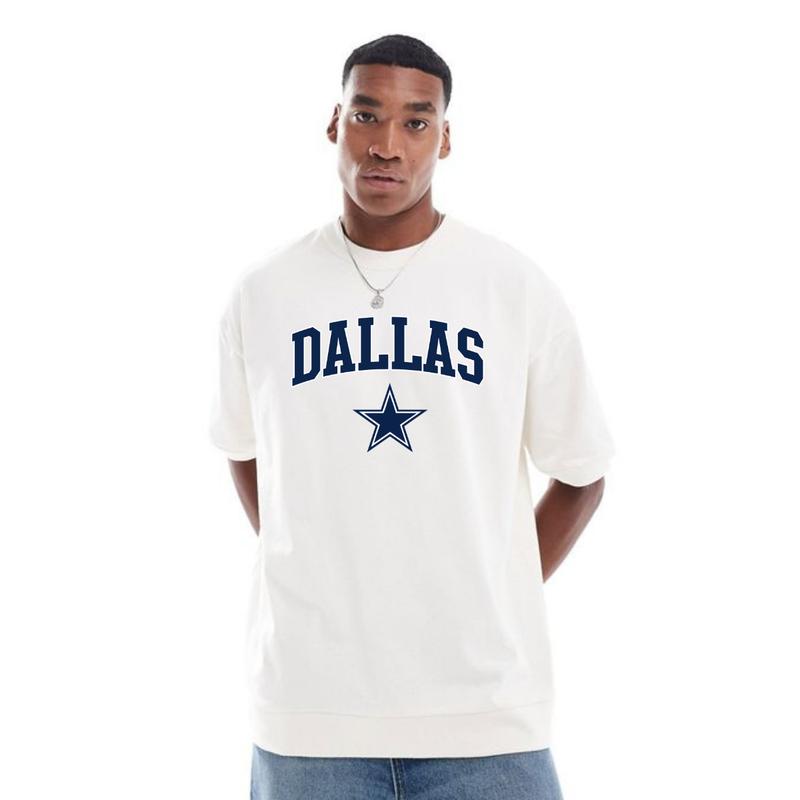 WHITE T-shirt Vintage 90s All Team Football Game Day Shirt, Team Unisex Shirt Gift Football Fan Pullover Menswear Tops Man