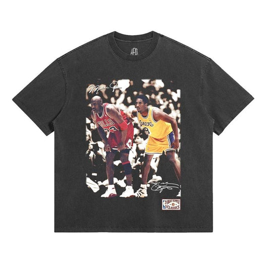 MJ23 vs Kobe T-Shirt, Vintage Kobe Bryant, JD 23 Tee, Gifts for Men, Trendy Tee, Vintage washed Oversized Heavyweight Tee