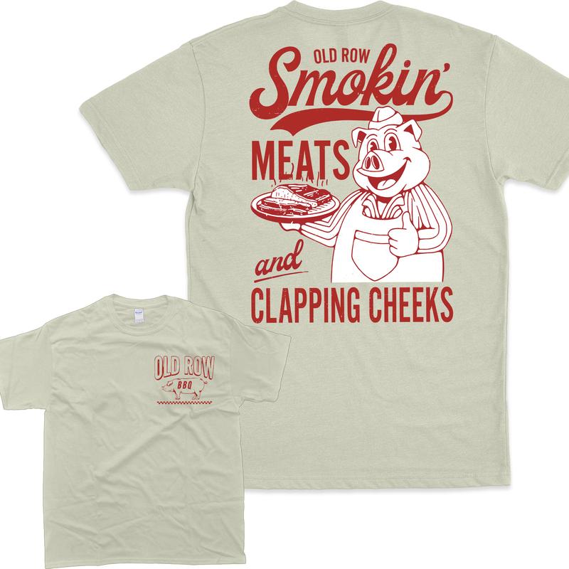 Old Row The Smokin' Meats Graphic 2 Sides T-shirt, Unisex T-shirt For Men, For Women Menswear Top