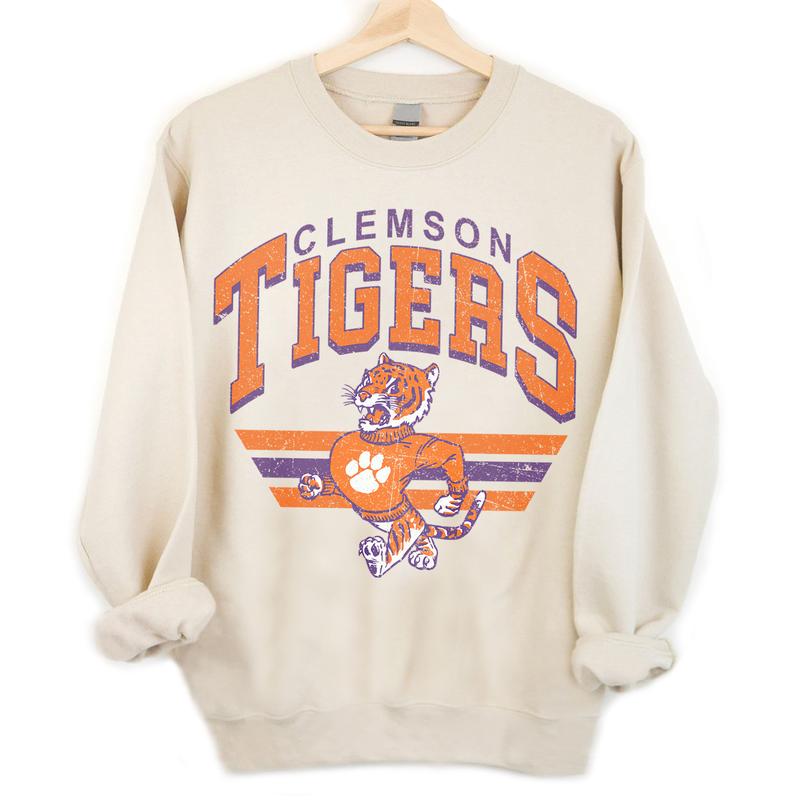 Clemson Tigers Vintage NCAA Sweatshirt, University Football Shirt, Classic Gift for Fans, Cotton, T-Shirt, Unisex Style, Modern Comfort Collection