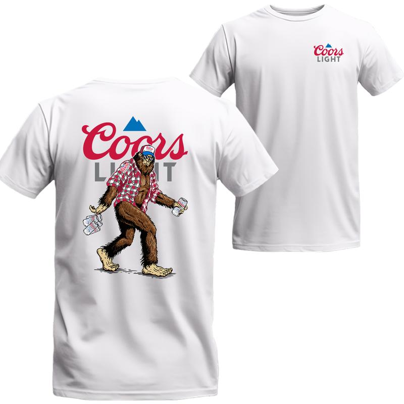 Bigfoot Coors Light 2 Sides Unisex Shirt, Bigfoot Shirt, Coors Light Beer Shirt, Menswear Top Underwear Streetwear Tshirt