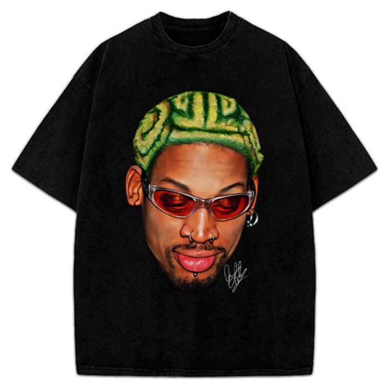 Dennis Rodman Zig Zag Green Hair Rodzilla 90's Vintage Design T-Shirt, Dennis the Menace Sweatshirt, The Worm, Music Lover Hoodie, Hip Hop Sweater, Ra
