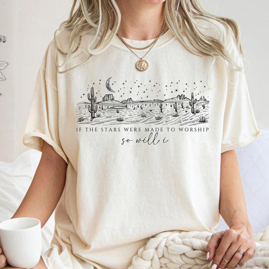Religious Shirt, If The Stars Were Made To Worship Shirt, Christian Shirt, Bible Verse Shirt, Faith Shirt, Unisex Cotton Shirt, Lady Top, Womenswear