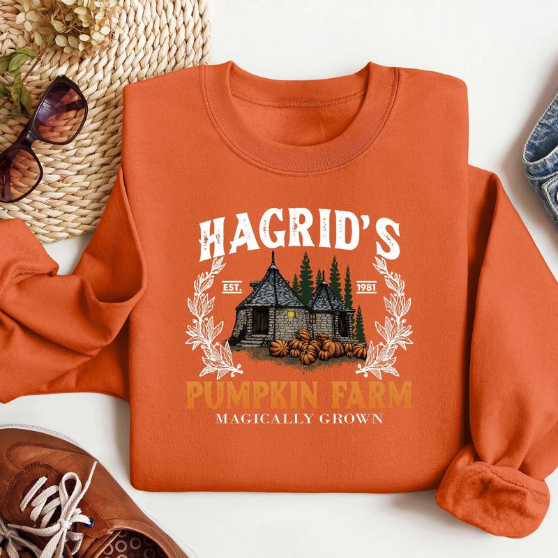 Hagrid's Pumpkin Farm Sweatshirt  Fall & Halloween 2024 Tee  Perfect Gift for Book Lovers, Gift for Best Friend, Gift for Him & Her - Trending, Crew N