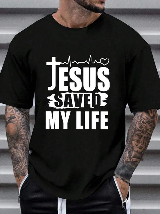 Men's Letter Print Round Neck GraphicÂ Tee, Summer Clothes,Â Regular Fit Casual Short Sleeve T-shirt for Daily Outdoor Wear, Men Summer Streetwear Top f