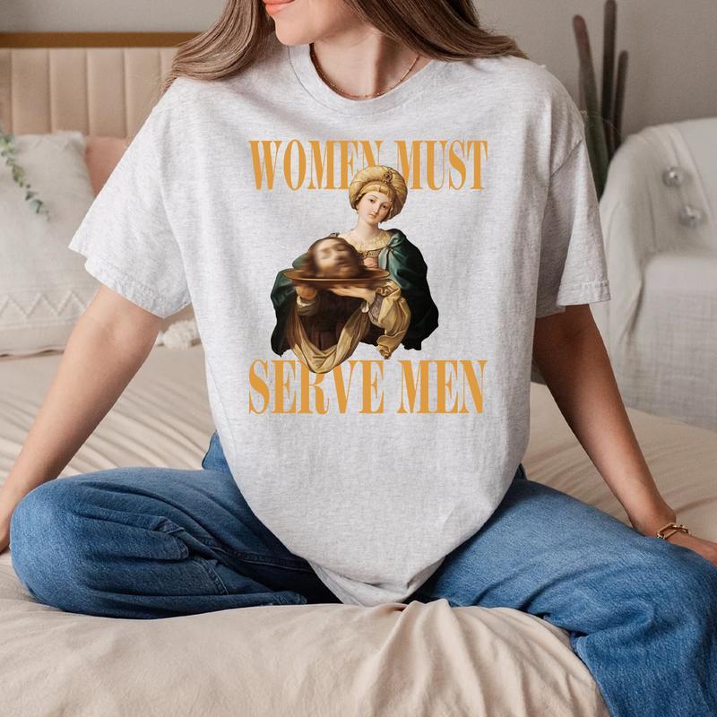 Women Must Serve Men Shirt Sweatshirt Hoodie Casual Collar Comfort Cotton