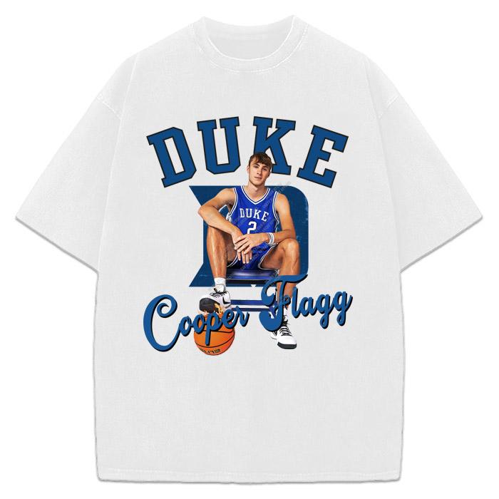 Cooper Flagg Rookie College Basketball Style Men T-Shirt Crewneck Cotton