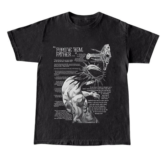 Forgive Them, Father Bible Verses Print T-shirt, Gift for Her, Gift for Him, Gift for Friend Christmas Menswear