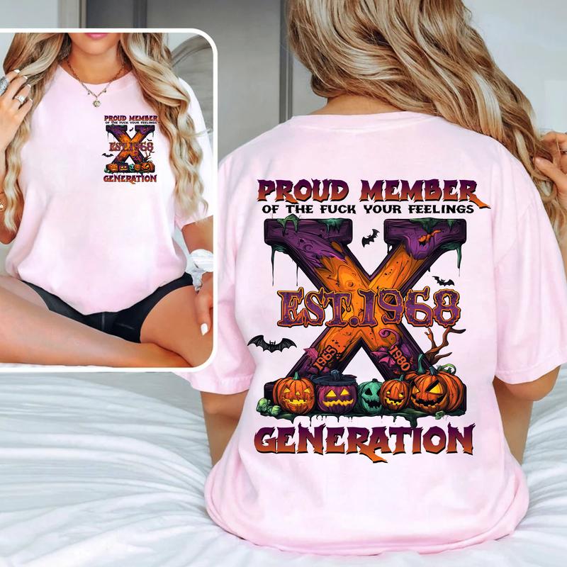 Custom Est.Year 1965-1980 GenX 2 Side Halloween Shirt, GenX T-shirt, Proud Member The Generation X Shirt