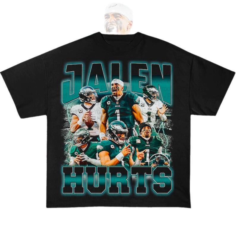 Vintage Jalen Hurts Shirt - Football T Shirt Vintage Design 90s Graphic Tee Unisex Bootleg Retro Gift Eagles Team T-Shirt