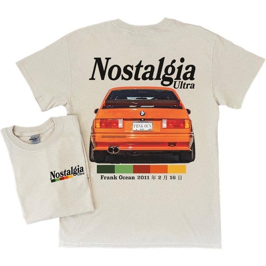 NOSTALGIA ULTRA v2 Front & Back Design Short Sleeve Shirt  blond album  music gift  vintage style tee  y2k  Trends Original Design Menswear blond albu