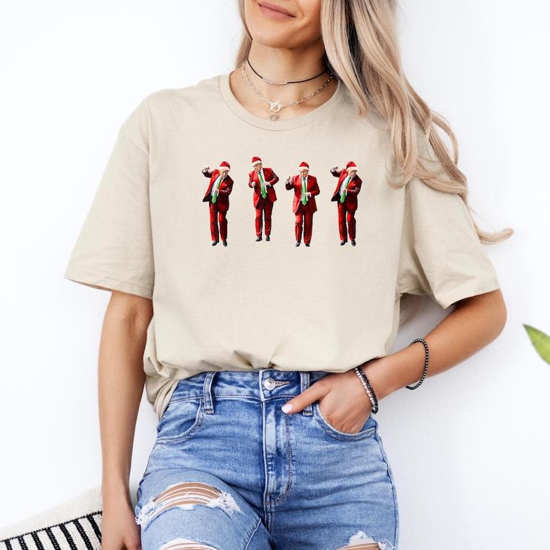 Trum Dance Christmas T-Shirt, Funny Trum T-Shirt, Christmas Republican T-Shirt, Christmas Santa Trum T-Shirt, Republican Gift, Trum 2024,  Full Colors