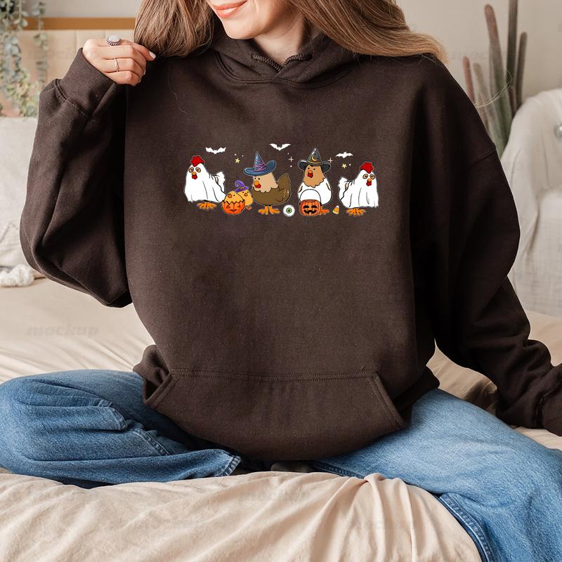 Chickens Halloween Crewneck Sweatshirt Hoodie Tshirt, Halloween 2024 Gifts