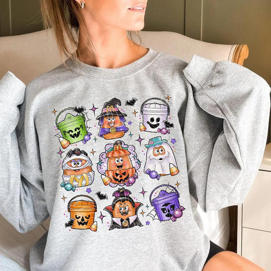 Halloween Chicken Nuggets Sweatshirt, 90s Retro Halloween Shirt, Spooky Nugget Crewneck