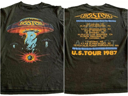 Comfort Colors Vintage Boston Rock Band Concert Tour Shirt 1987 T-shirt Tour Music Tour Concert Classic Style Tee S-5XL, 90s Rock Band Tee, Vintage Gr