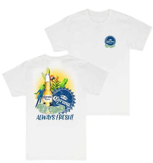 Corona Beach Beers Fresh T-shirt - 2 Side - Find Your Perfect Fit - Colors Galore - Modern Fit - Styles For Every Occasion - Universal Appeal Garments