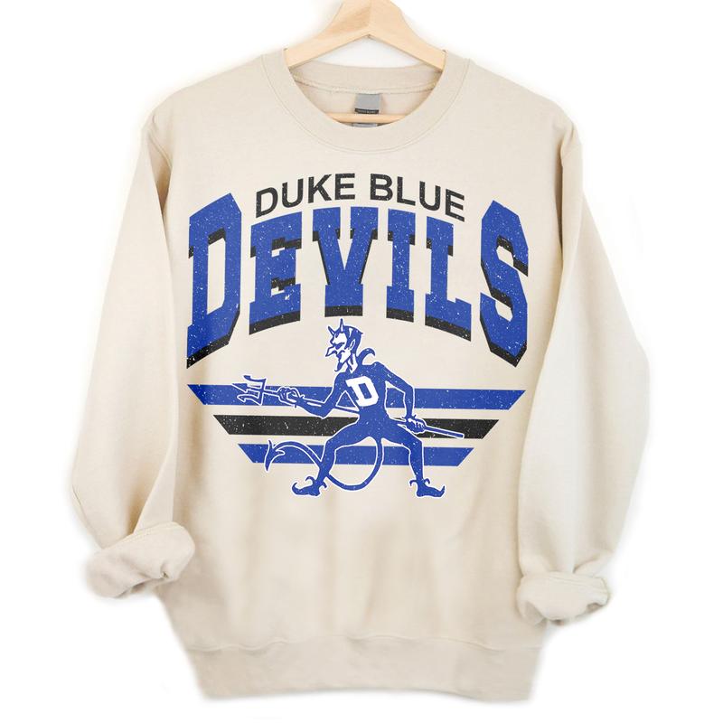 10. Duke Blue Devils Vintage NCAA Sweatshirt, University Sports Gear, Hoodie with Classic Football Team Design for Fans