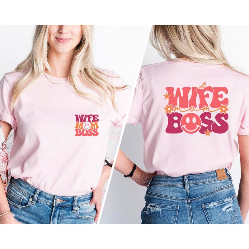 Wife Mom Boss T Shirt, Mom Life Shirt, Mom Boss Shirt, Entrepreneur Gift, Mom Boss Birthday Gift, Mom Day's Gift, Women Boss Shirt