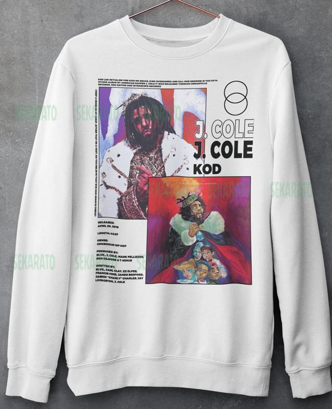 Js S Cole Shirt Hip Hop Sweatshirt, KOD, Rap JCO12, Unisex Cotton Graphic Shirt