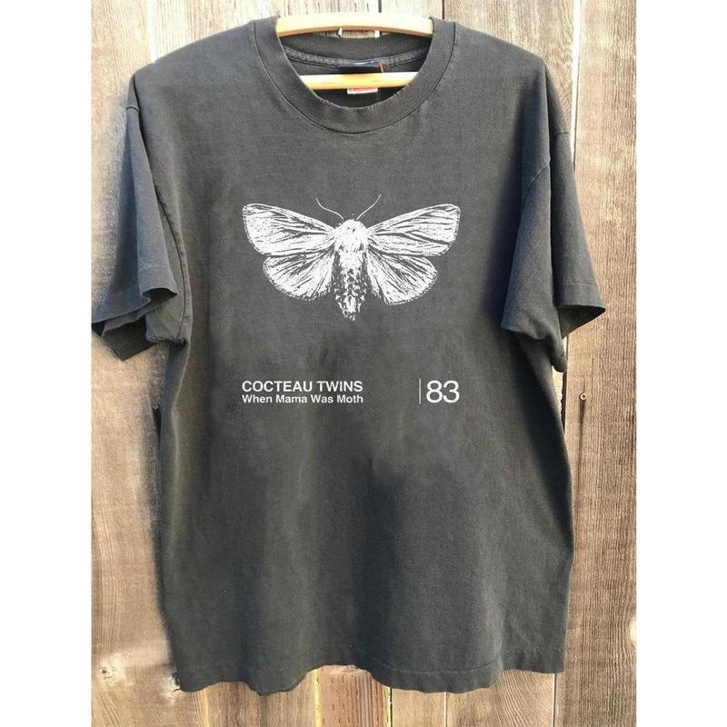 Vintage When Mama Was Moth - Cocteau Twins Aesthetic Butterfly Graphic Artwork shirt, vintage Cocteau Twins Indie band tee - Unisex T-Shirt, Hoodie, S