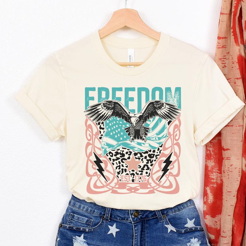 Rock N Roll Freedom Tees Rock & Roll USA Freedom Tshirts Born Free T-Shirts Freedom Rocks Patriotic Tops Freedom Tour Tees Long Live America USA Tops