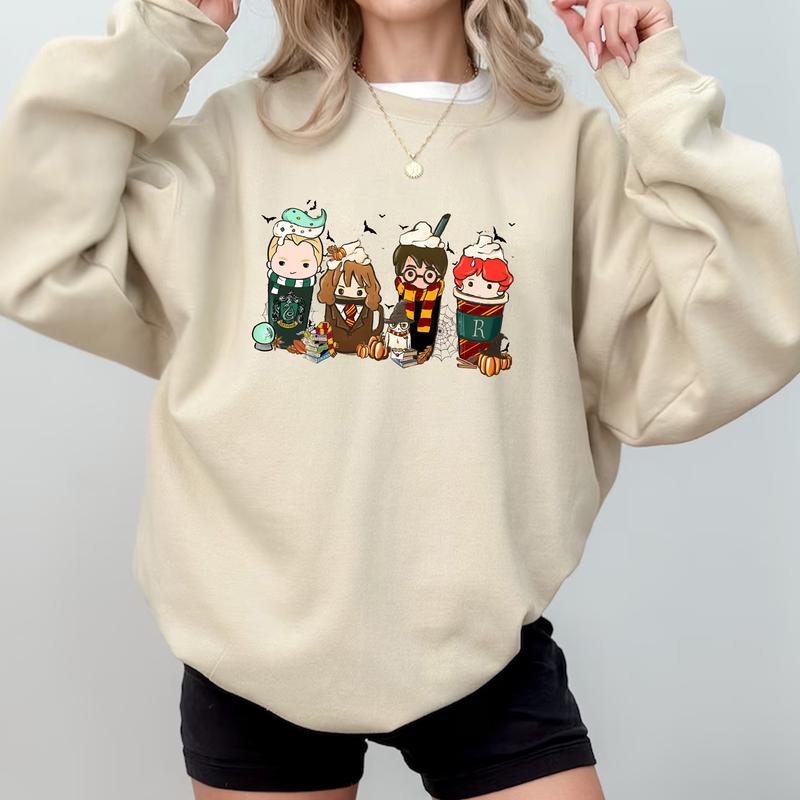 HP Spooky Season At Hogwarts Unisex Sweatshirt Hoodie Shirt Cotton Relaxed Fit