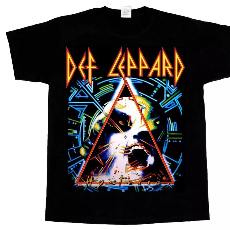 Def Leppard Hysteria Tour Pyromania New T-Shirt Cotton Fabric