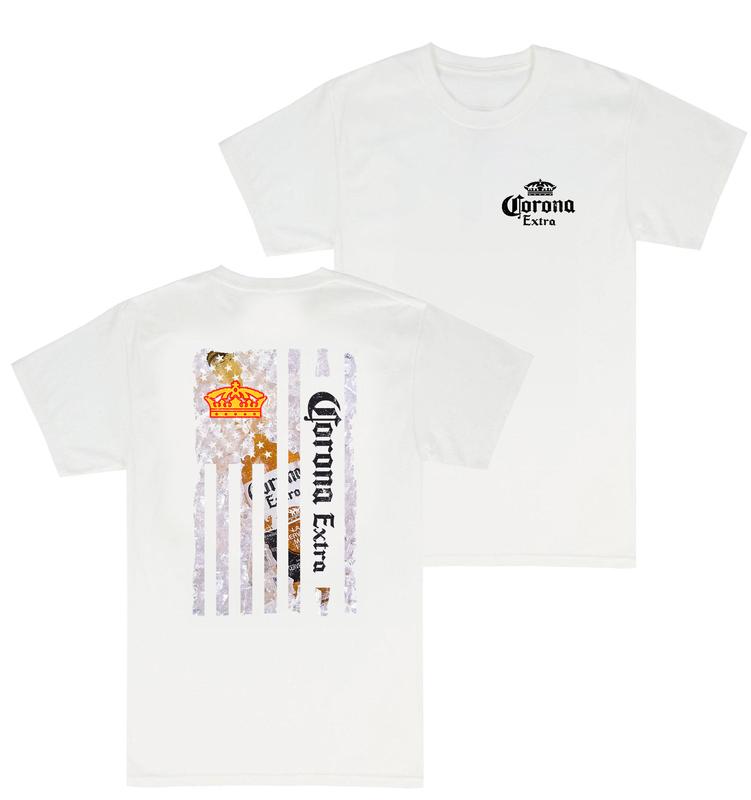 Corona Extra Logo Flag T-shirt - 2 Side - Athleisure Wear - From Casual To Formal - From Classic To Bright - Unisex Fashion Choices - S To 3xl Sizes