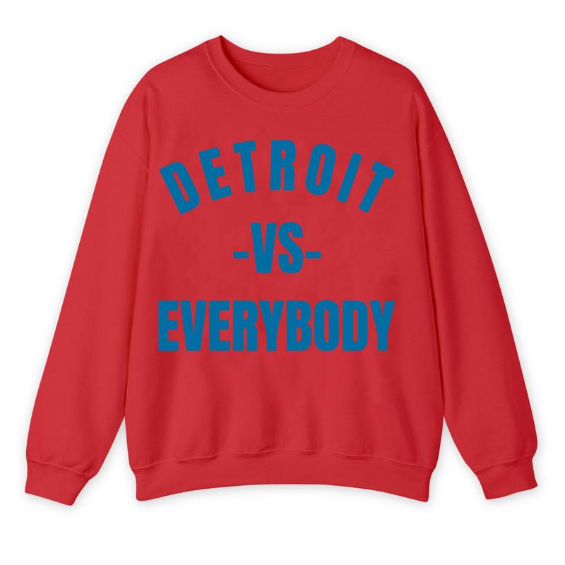 Detroit Vs Everybody Blue Sweatshirt, Vintage Style Detroit Football shirt, Game Day Pullover, Sunday Football