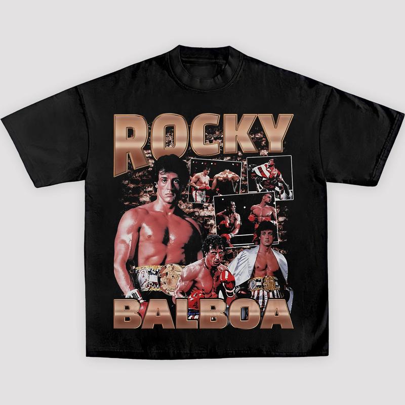 ROCKY BALBOA TEE, Boxing T-shirt, Boxer Tee, Sports Shirt, Athletic Tee, Fitness Gift, Workout T-shirt Menswear Streetwear Crewneck Clothing