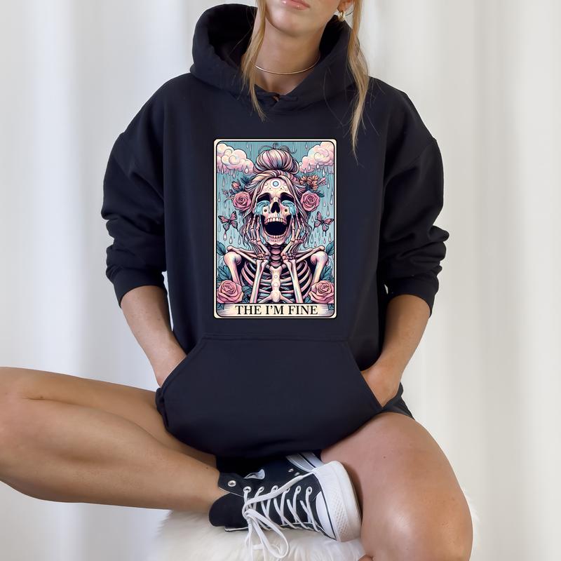I'm Fine - Unisex Crewneck Sweatshirt - Print is Sublimation, Funny Tee, Funny Apparel, Gift Idea, Relaxed Fit, Casual Apparel