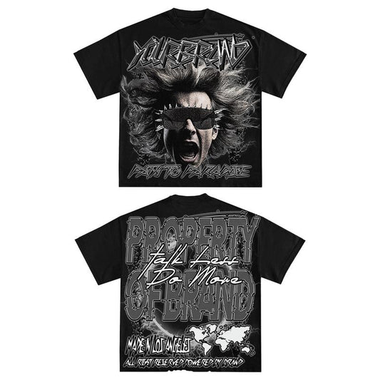 Y2K Graphic Talk Less Do More Personalize Printed TshirtSweater Casual Cotton