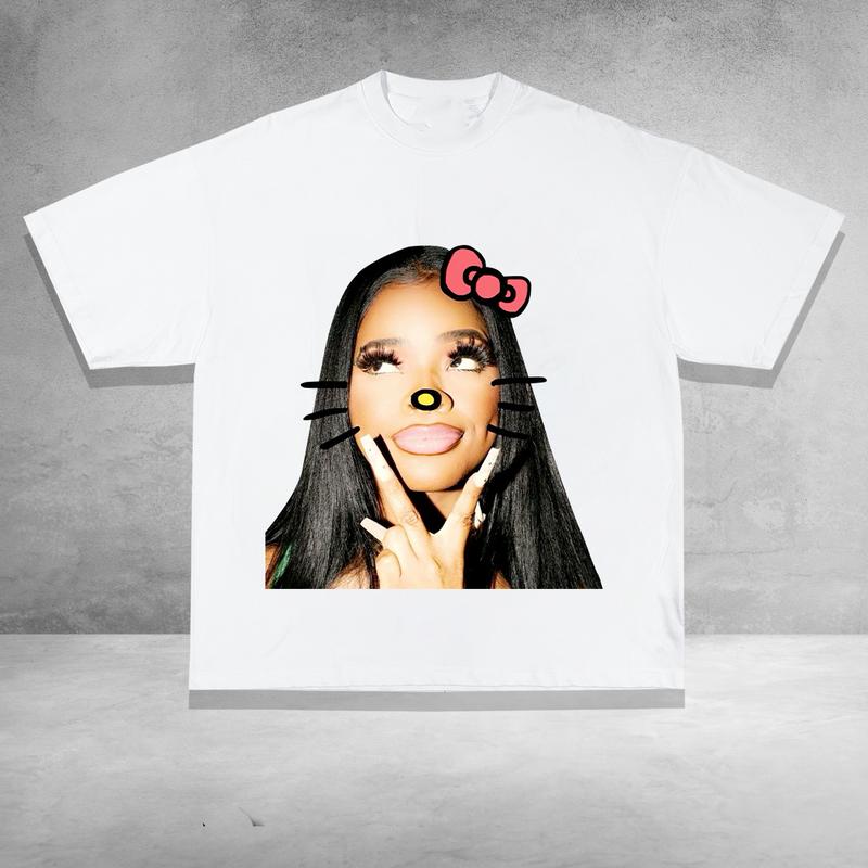 JT Kitty Graphic Tee, 90s Inspired Vintage Rap Graphic Shirt