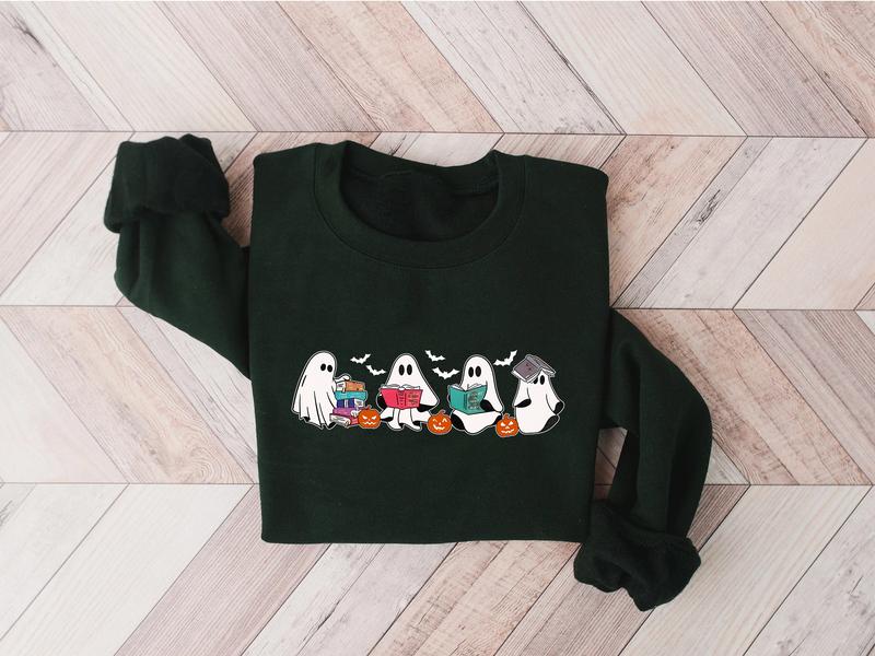 Ghost Book Shirt, Halloween Book TShirt, Bookish Ghost Sweatshirt, Book Ghosts Shirt, Ghost Halloween Shirt, Halloween Gift For Book lover
