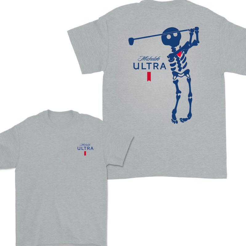 Michelob Ultra Golf Skeleton Halloween 2 Sided T-Shirt, Michelob Ultra Shirt For Men And Women, Halloween Trendy Shirt