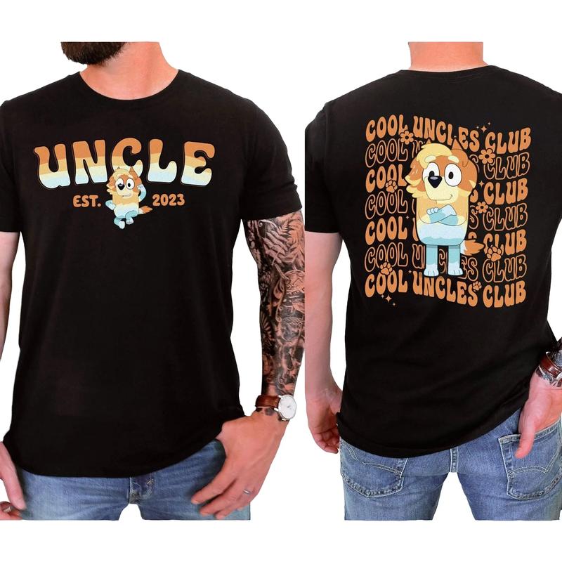Bluey Cool Uncles Club T-Shirt, Radley Heeler Shirt, Bluey Adult Tee, Bluey Family Shirt, Mens Bluey Shirt, Bluey Uncle Gift, New Uncle Shirt