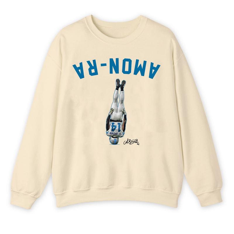 Amon-Ra St. Brown Headstand Sweatshirt, Vintage Detroit Crewneck, Game Day Amon-Ra St Brown Signature Sweatshirt