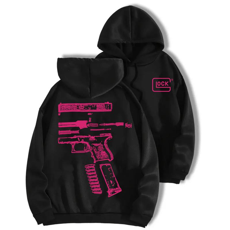 In Glock We Trust Black Hoodie with Multicolor Design for Men and Women - Classic Fit - Menswear