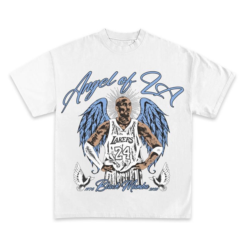 KOBE BRYANT ANGEL OF LA GRAPHIC BOOTLEG T-SHIRT - STREETWEAR