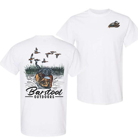 Unisex Menswear Barstool Outdoors Duck Hunt Ii T-Shirt - 2 Side Tshirt for Men for Women in Summer, Trendy Shirt, Unisex T-Shirt, Full Size, Full Colo