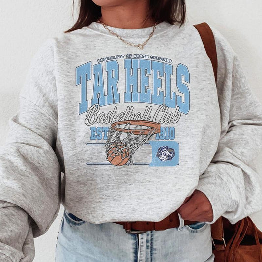 Vintage North Carolina Tar Heels NCAA Division I Men's Basketball Shirt, University of North Carolina NCAA College Basketball Shirt, Crewneck, Cotton,