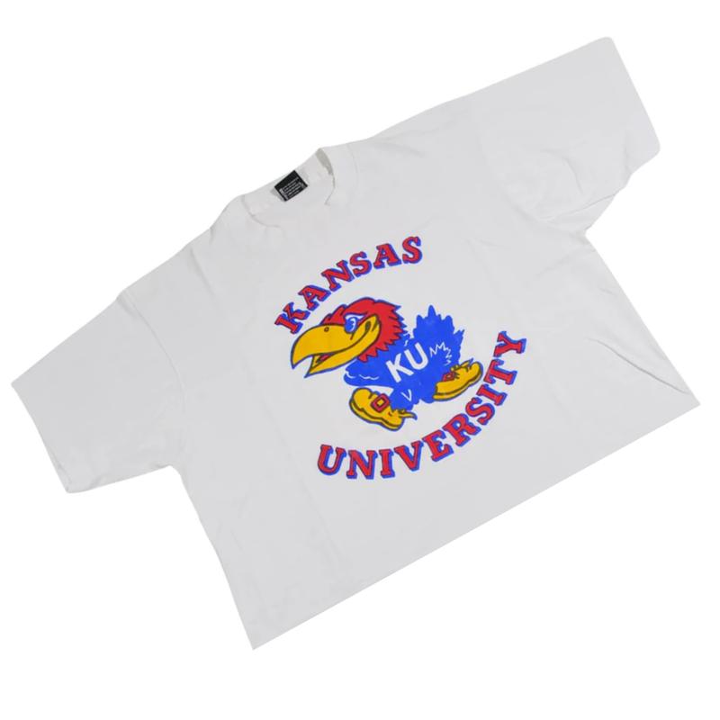 Vintage 90s Kansas Jayhawks T Shirt Cotton
