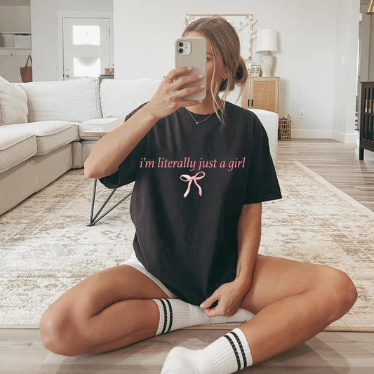 I'm Literally Just A Girl Shirt, Girly Girl Shirt, Cute Girl Gifts, Girly Graphic Tee, Funny Girl Gifts, Girl Meme Shirt, Friend Gifts, Sweatshirt, Ho