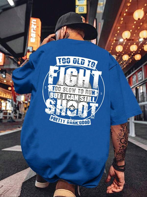 Men's Regular Fit Letter Print Round Neck Tee, Casual Short Sleeve Crew Neck T-shirt for Summer, T Shirts for Men,Â Graphic Tees,Â Fashion Men's Streetw